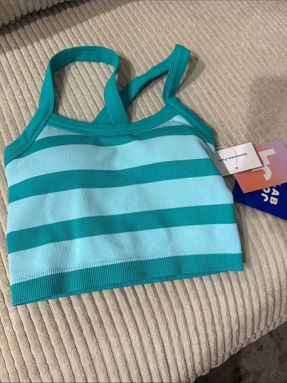 JoyLab Team and Aqua Striped women’s
Top size XXS NWT